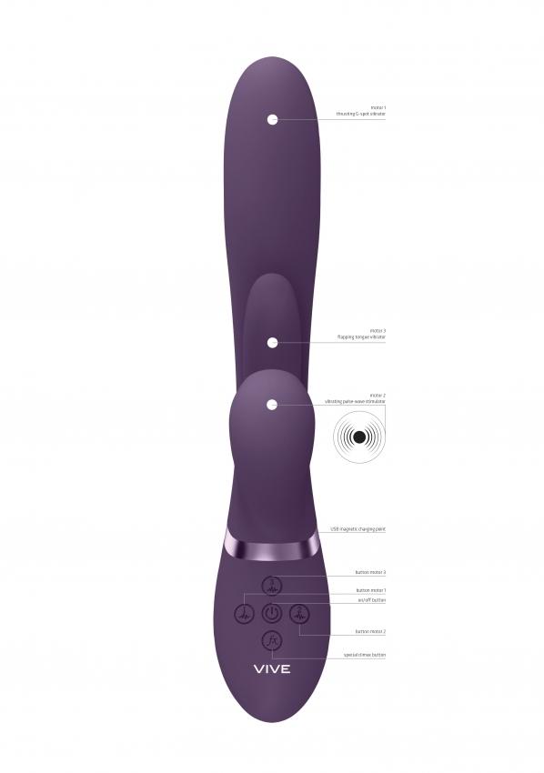 VIVE Kura G-Spot Vibrátor se stimulací klitorisu – fialový