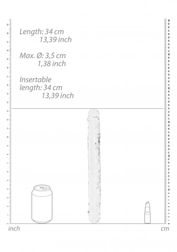 Realrock Oboustranné dildo 34 cm - transparentní - Image 4