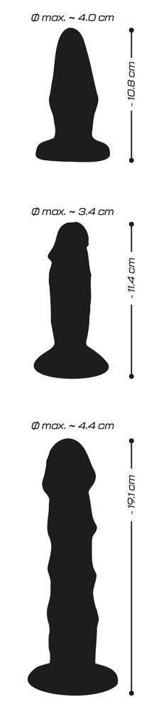 Crystal Clear Anální dilda – tréninková sada – růžová