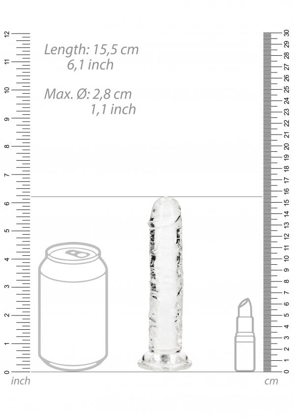 Realrock Realistické dildo s přísavkou 15,5 cm - transparentní - Image 4