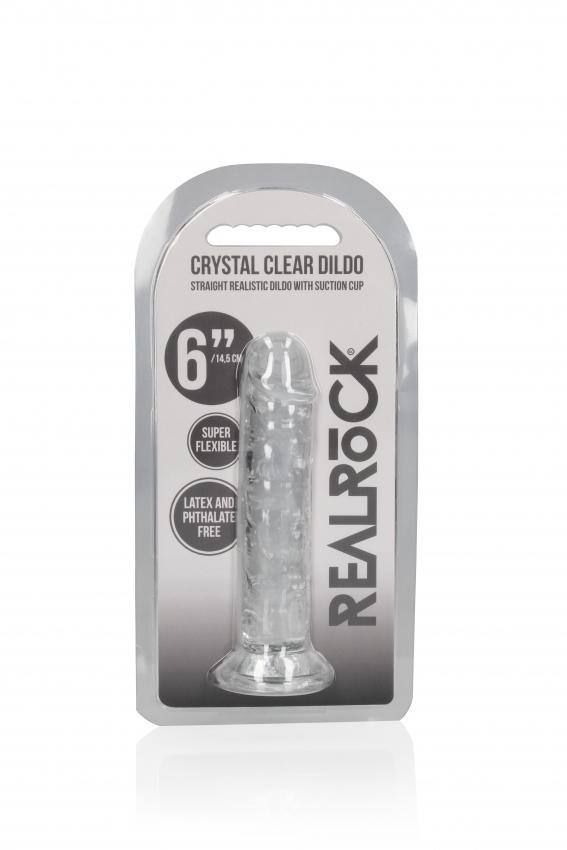 Realrock Realistické dildo s přísavkou 15,5 cm - transparentní - Image 5