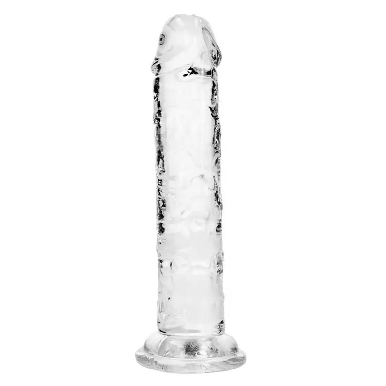 Realrock Realistické dildo s přísavkou 15,5 cm - transparentní