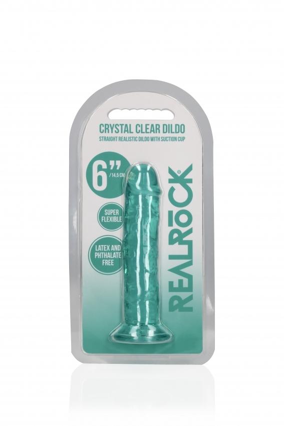 Realrock Realistické dildo s přísavkou 15,5 cm - tyrkysové - Image 5