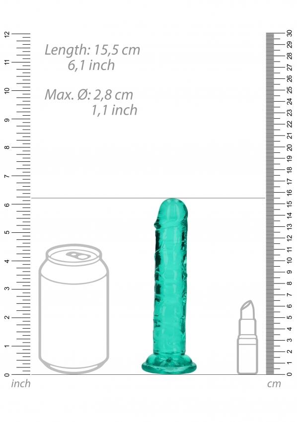 Realrock Realistické dildo s přísavkou 15,5 cm - tyrkysové - Image 4