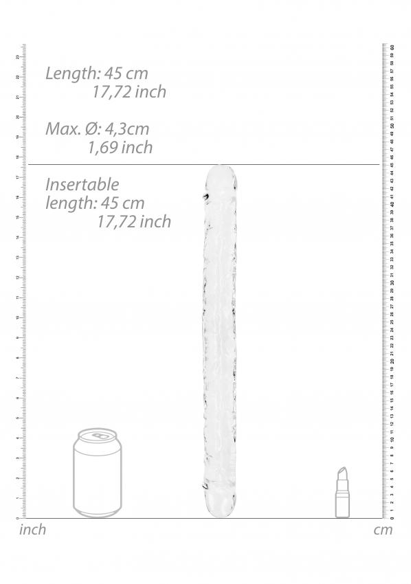 Realrock Oboustranné dildo 45 cm - transparentní - Image 4