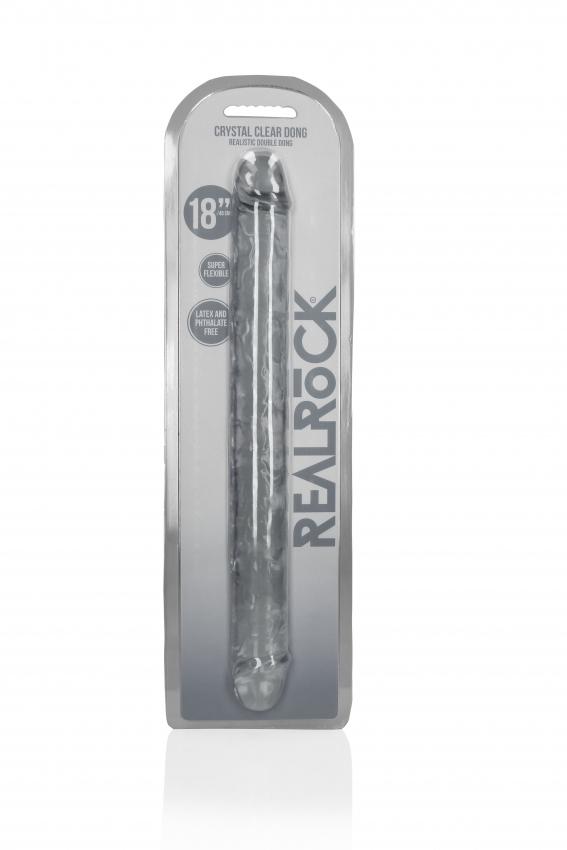 Realrock Oboustranné dildo 45 cm - transparentní - Image 5