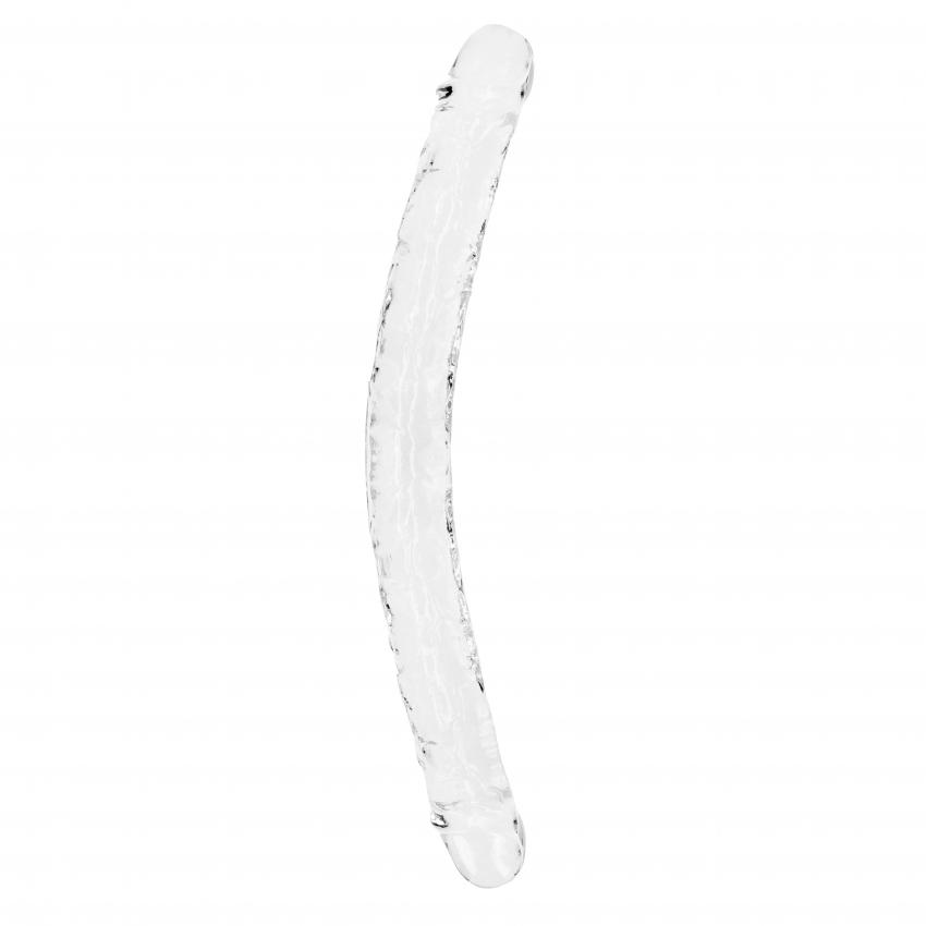 Realrock Oboustranné dildo 34 cm - transparentní