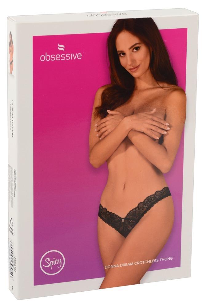 Obsessive Tanga bez rozkroku Donna Dream - černé: XS/S - Obrázek 5