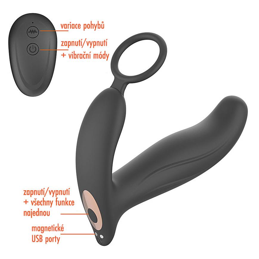 BASIC X Jerry stimulátor prostaty na dálkové ovládání černý