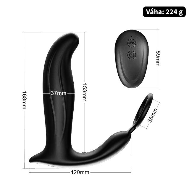 BASIC X Jerry stimulátor prostaty na dálkové ovládání černý