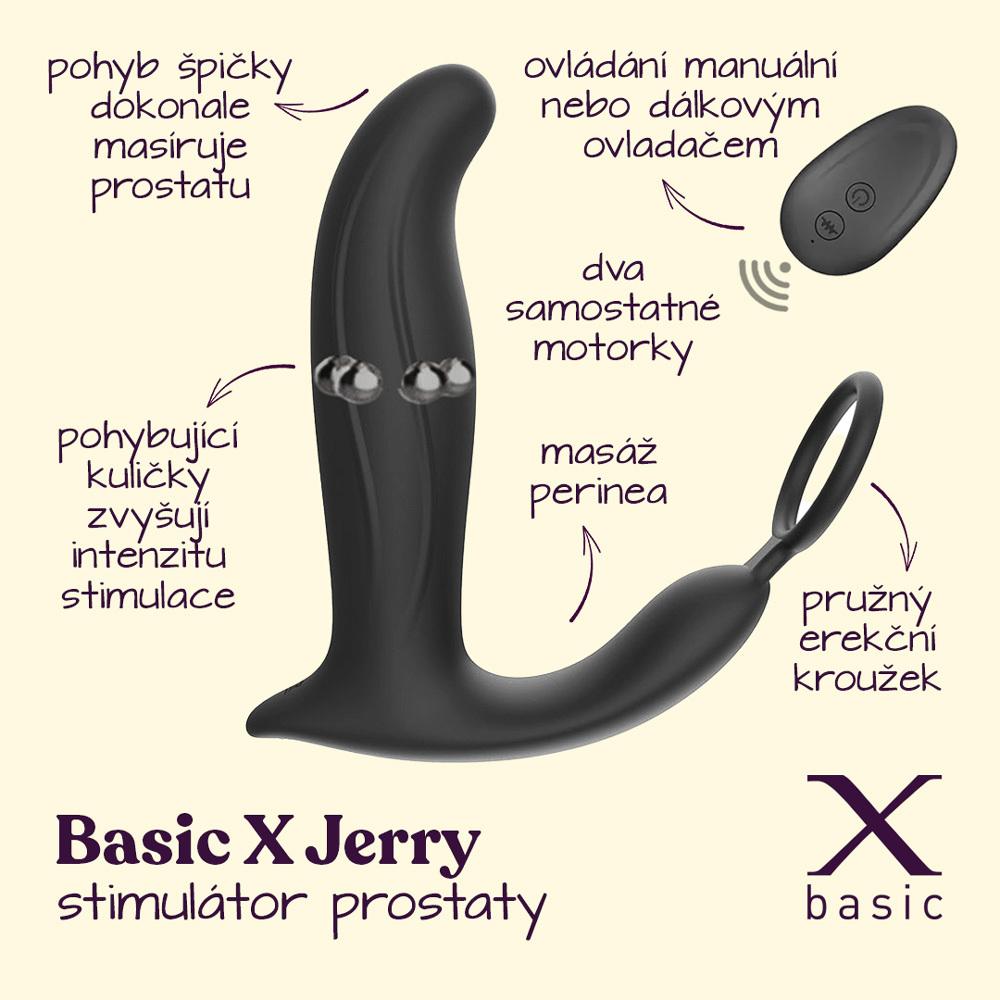 BASIC X Jerry stimulátor prostaty na dálkové ovládání černý - Image 2