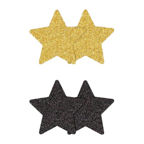 Pasties ozdoby na bradavky Glitter Stars - 2 páry