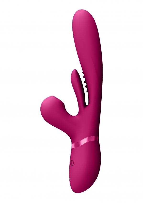 Levně Vive Kura Thrusting G Spot with Flapping Tongue and Pulse Wave Stimulator Pink