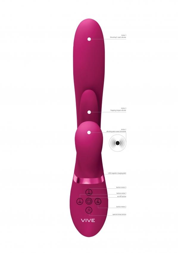 VIVE Kura G-Spot Vibrátor se stimulací klitorisu - růžový - Obrázek 3
