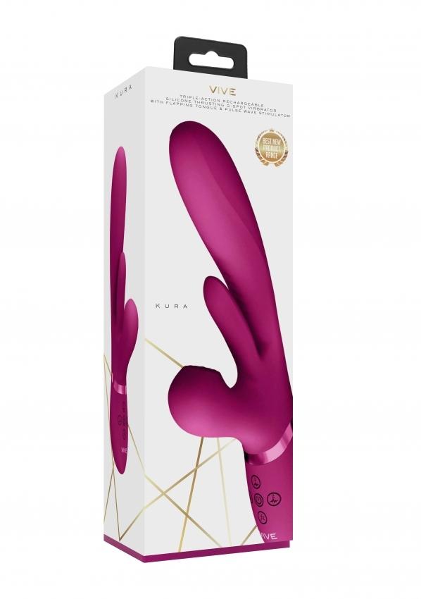 VIVE Kura G-Spot Vibrátor se stimulací klitorisu – růžový
