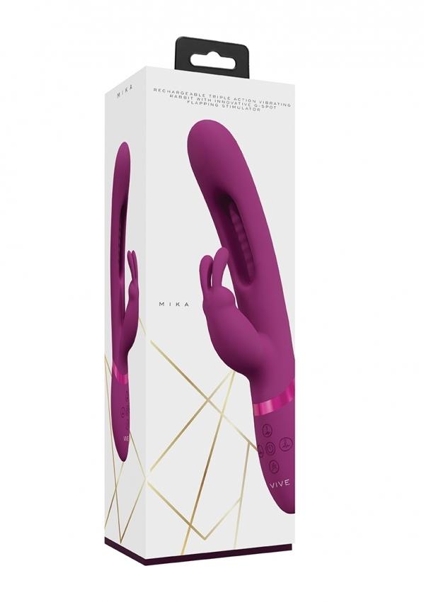 VIVE Mika Rabbit vibrátor s extra stimulací pro bod G – růžový
