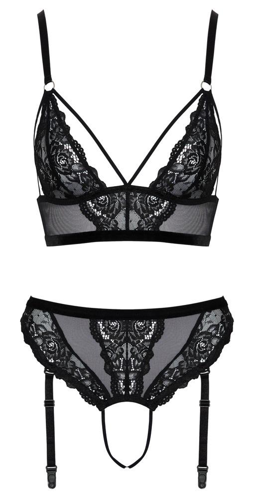 Cottelli Lingerie Krajkový set - černý: S - Image 5