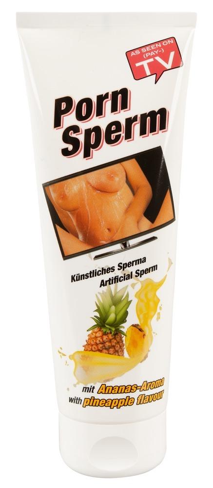 Porn Sperm Pineapple 250 ml lubrikant na vodní bázi s ananasovou příchutí