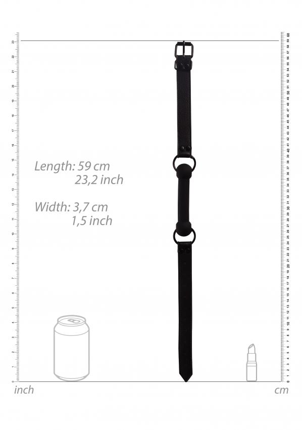 OUCH! Silikonový roubík se svorkami – černý