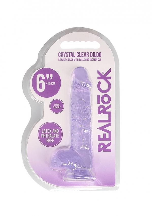 Realrock gelové dildo s přísavkou 16 cm fialové - Image 6