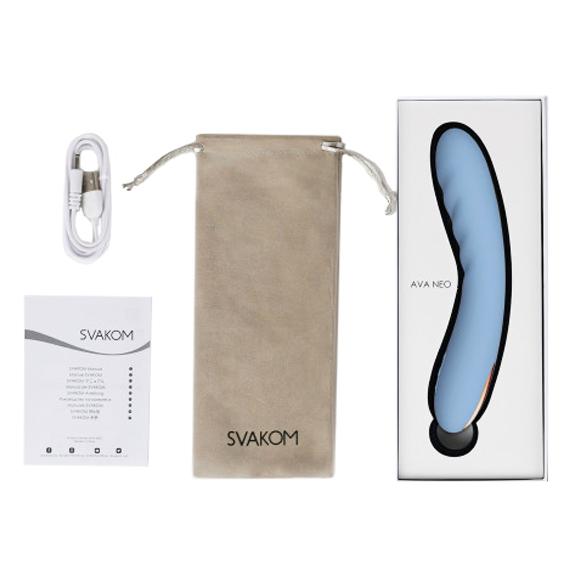 Svakom Ava Neo vibrátor s pulzacemi – modrý