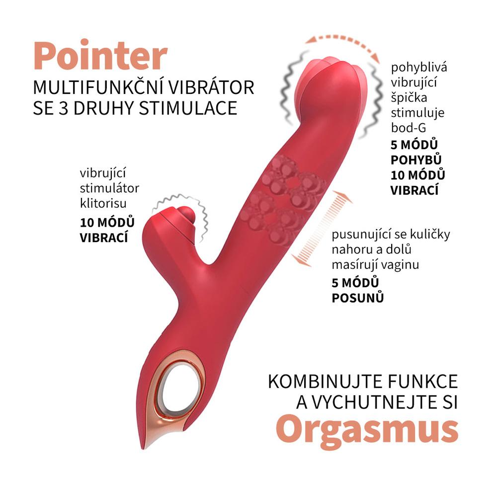 BASIC X Pointer multifunkční vibrátor červený - Image 4