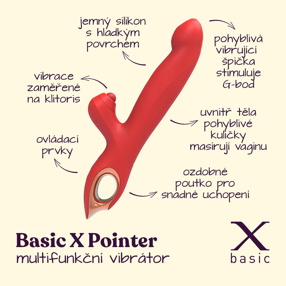 BASIC X Pointer multifunkční vibrátor červený - Image 2