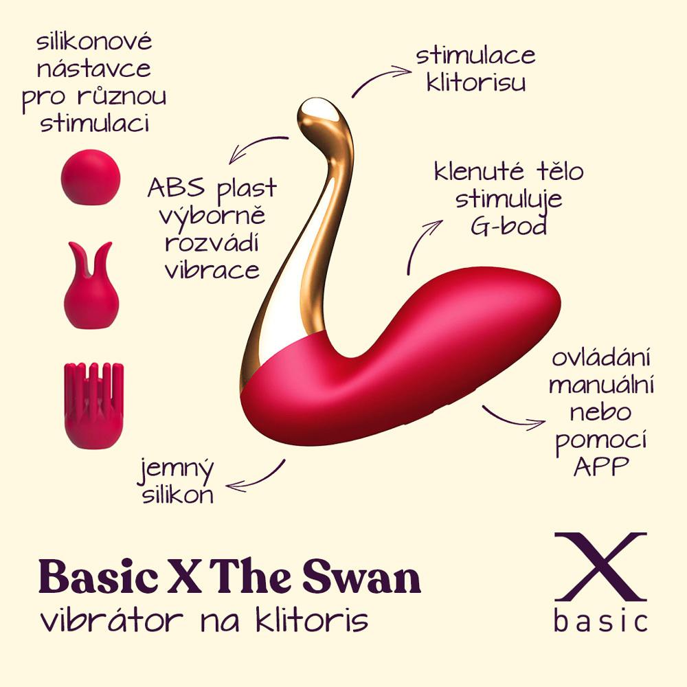 BASIC X The Swan vibrátor na klitoris červený