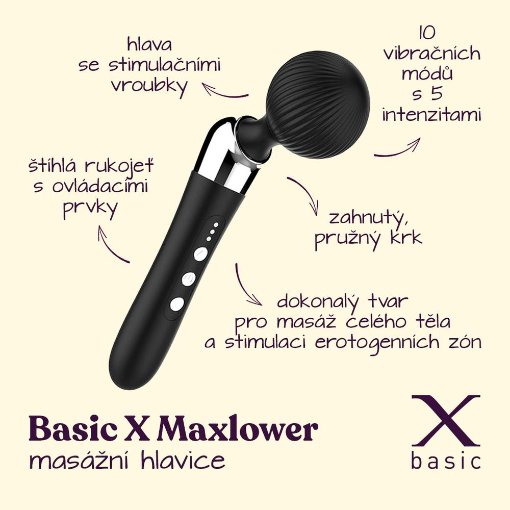 BASIC X Maxlower masážní hlavice černá - Image 2