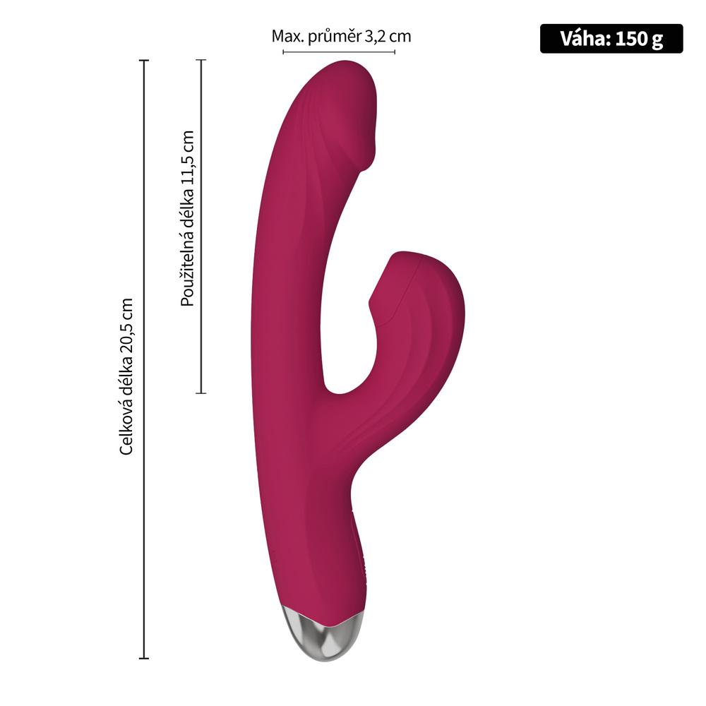 BASIC X vibrátor rabbit s podlakovým stimulátorem klitorisu růžový - Image 3