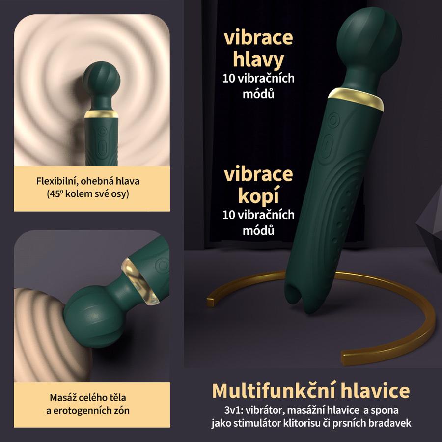 BASIC X Elisa oboustranná masážní hlavice zelená