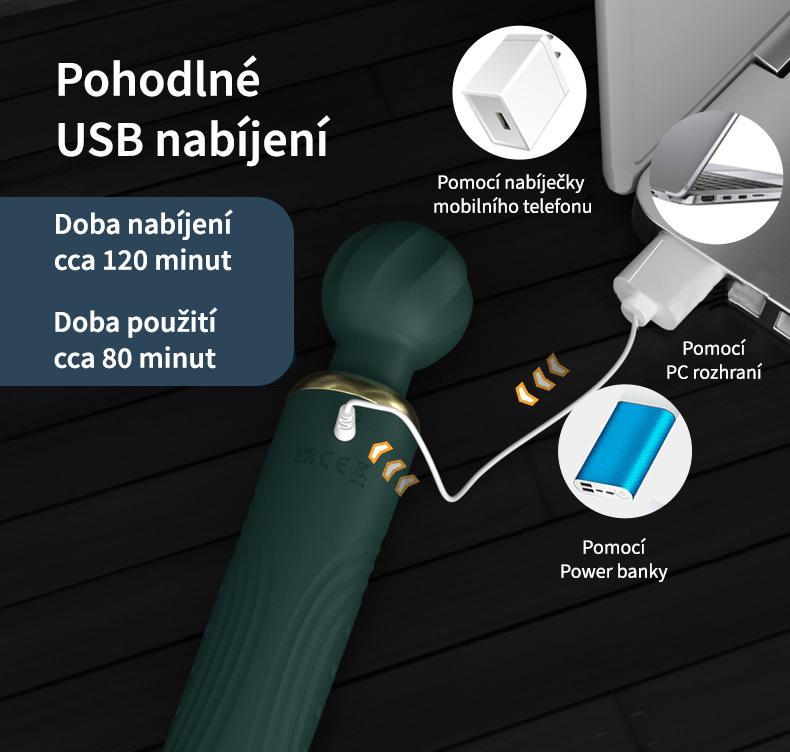 BASIC X Elisa oboustranná masážní hlavice zelená