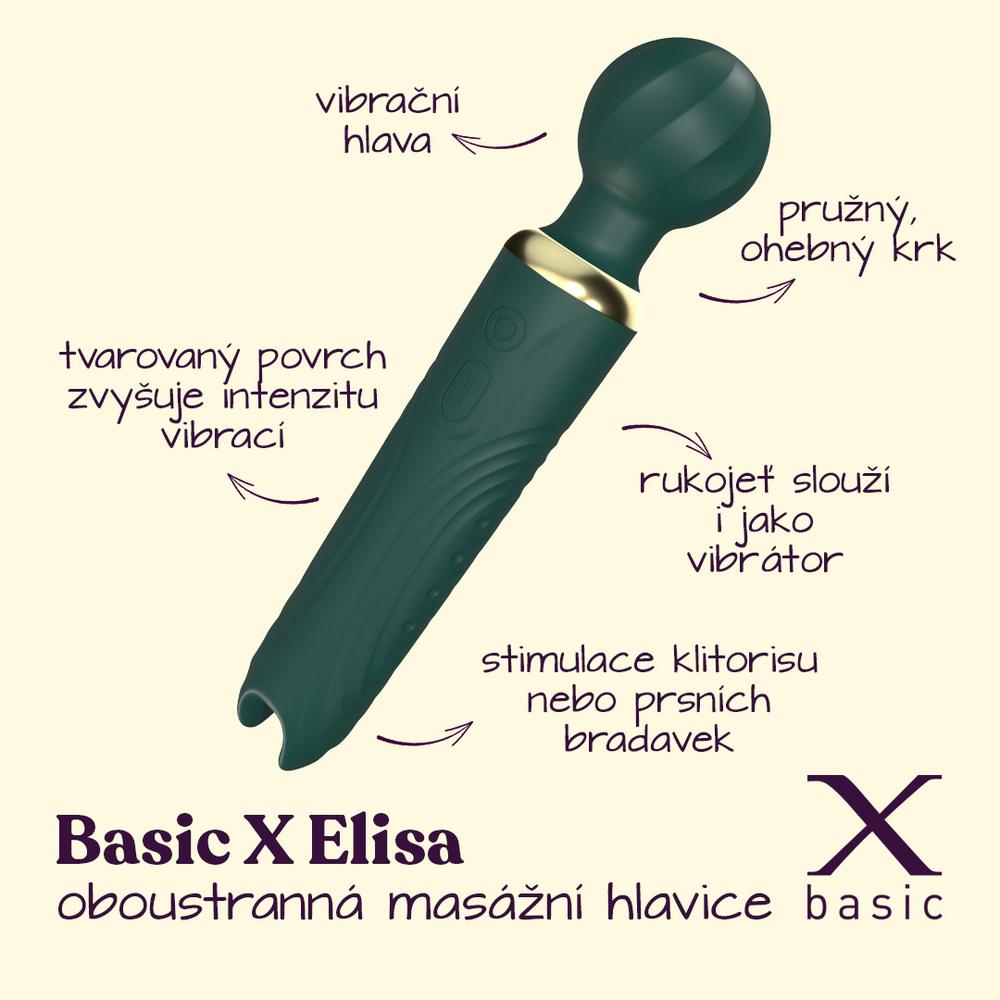 BASIC X Elisa oboustranná masážní hlavice zelená