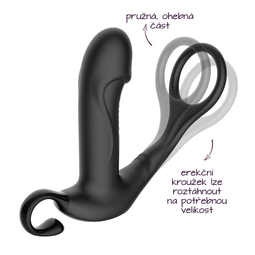 BASIC X Levante vibrační stimulátor prostaty s pulzacemi černý - Obrázek 4