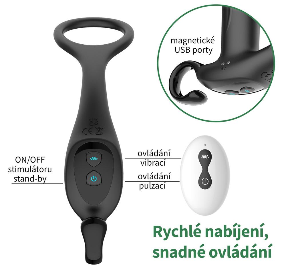 BASIC X Levante vibrační stimulátor prostaty s pulzacemi černý - Obrázek 6