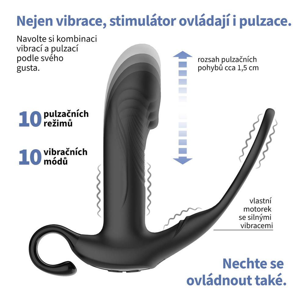 BASIC X Levante vibrační stimulátor prostaty s pulzacemi černý - Obrázek 5