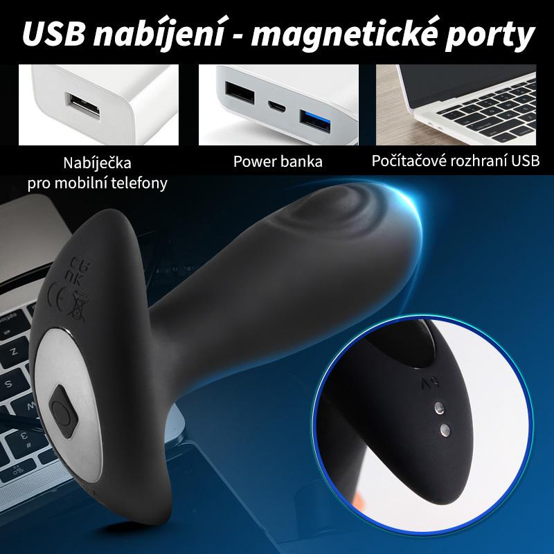 BASIC X Reggie vibrační anální kolík černý