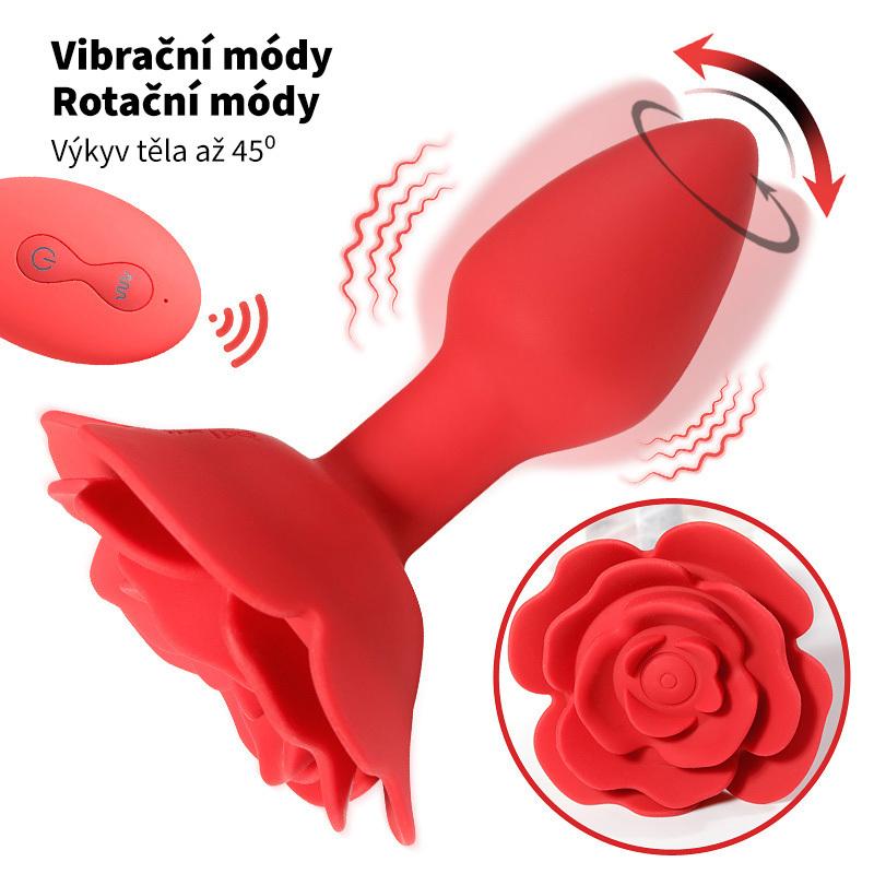 BASIC X rotační a vibrační anální kolík červený - Image 4