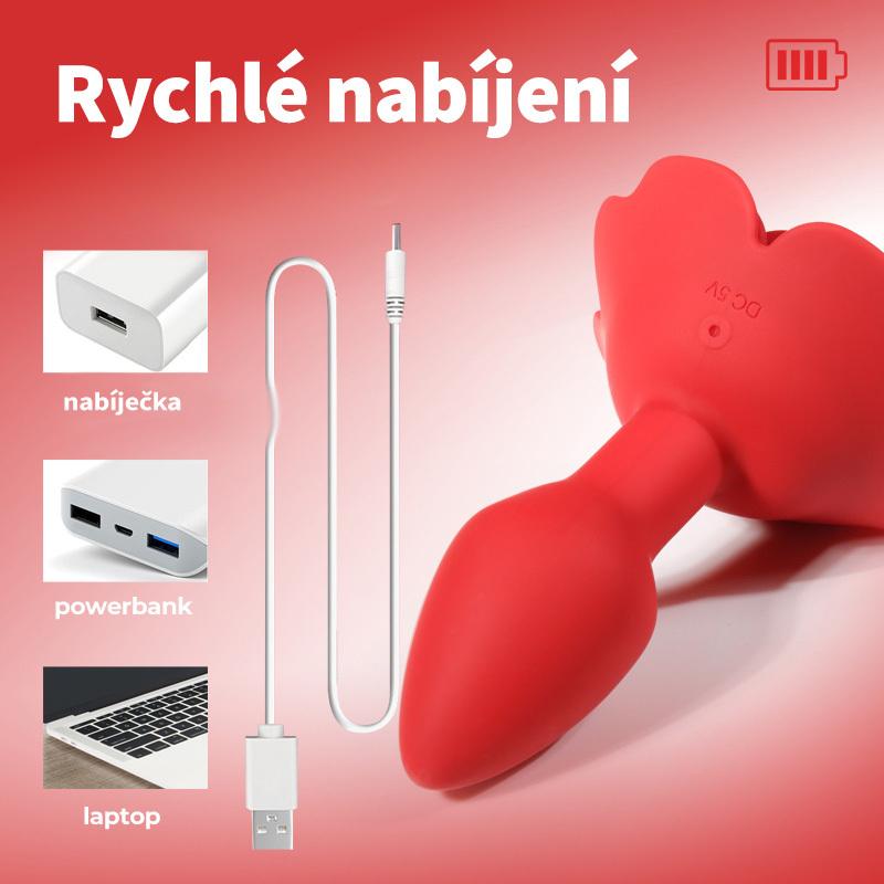 BASIC X rotační a vibrační anální kolík červený - Image 7