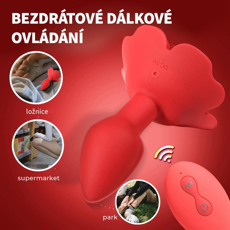 BASIC X rotační a vibrační anální kolík červený