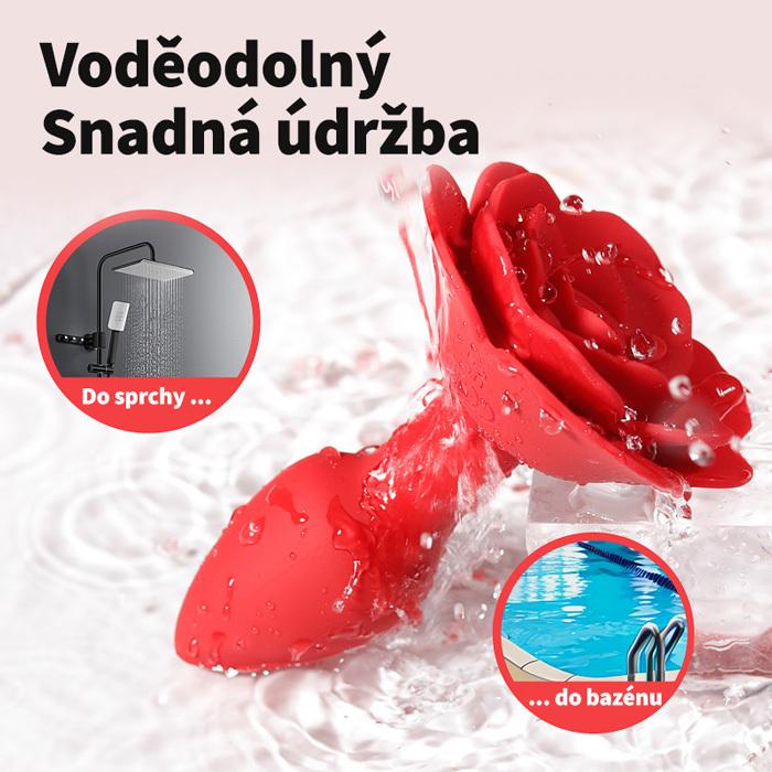 BASIC X rotační a vibrační anální kolík červený