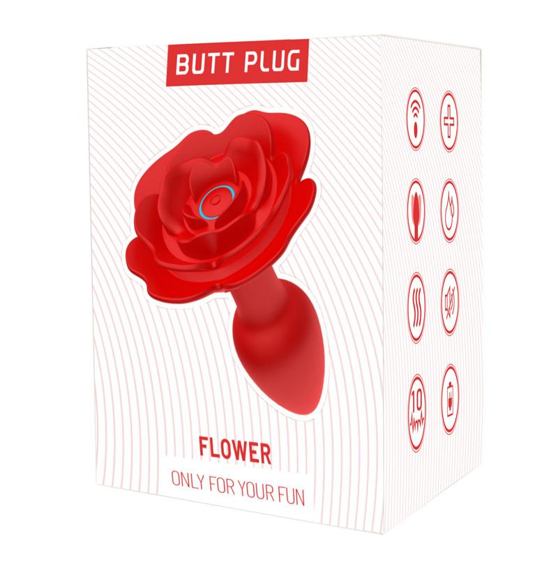 BASIC X rotační a vibrační anální kolík červený