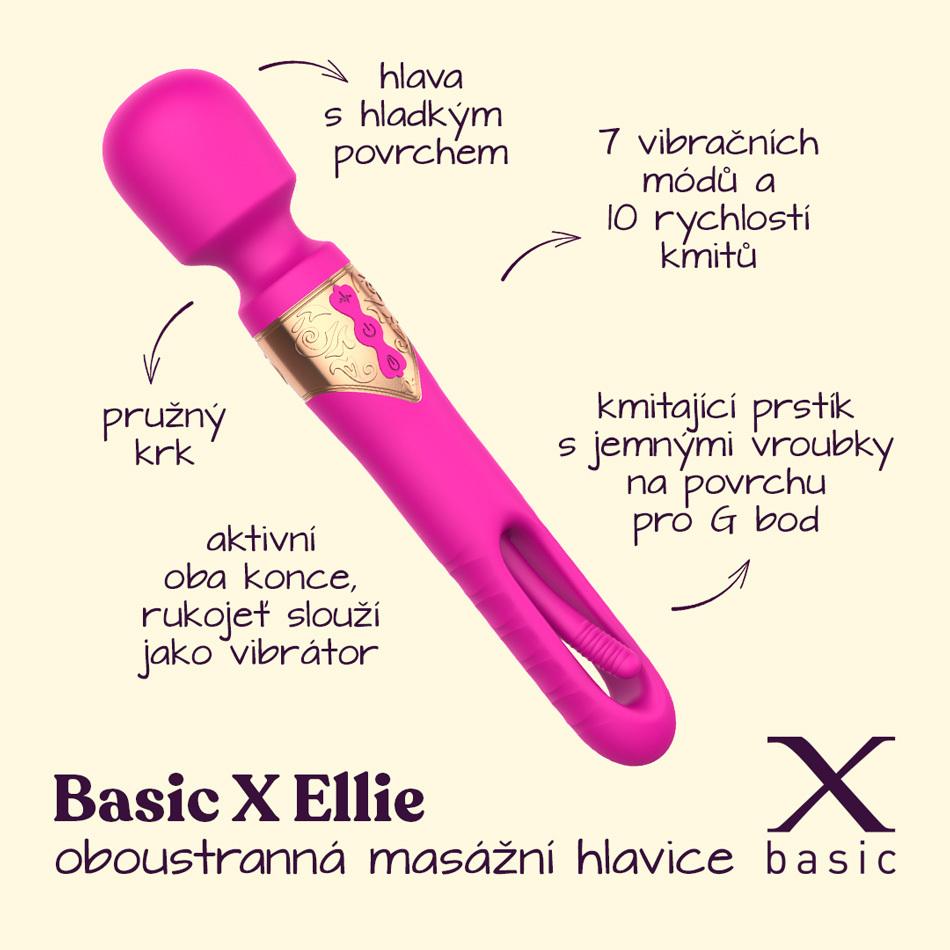 BASIC X Ellie masážní hlavice růžová