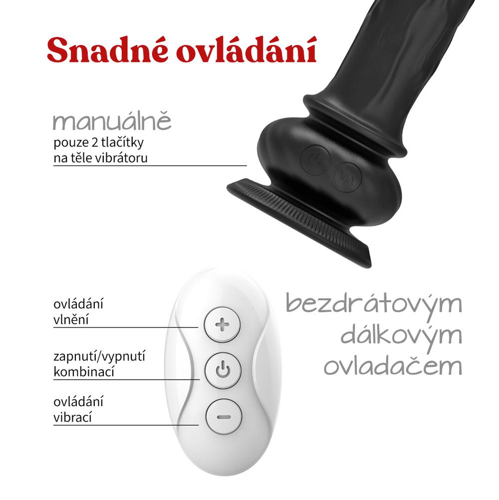 Romant Leo Wave realistický vibrátor s přísavkou černý - Obrázek 5