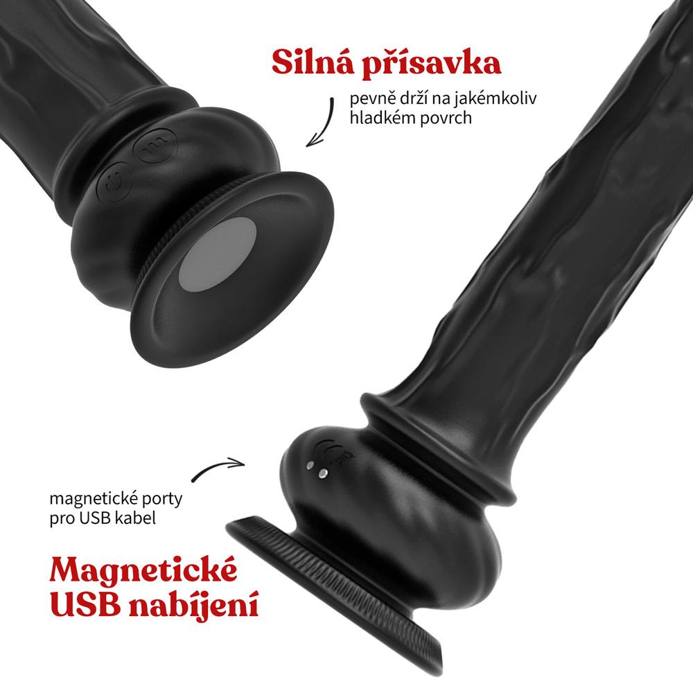 Romant Leo Wave realistický vibrátor s přísavkou černý - Obrázek 4