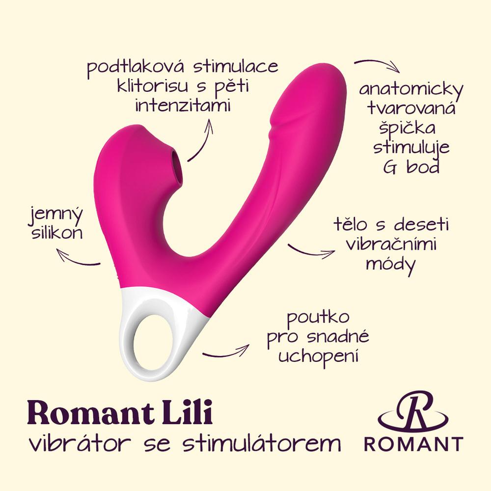 Romant Lili stimulátor klitorisu a vibrátor 2v1 růžový - Image 2
