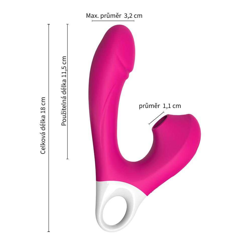 Romant Lili stimulátor klitorisu a vibrátor 2v1 růžový