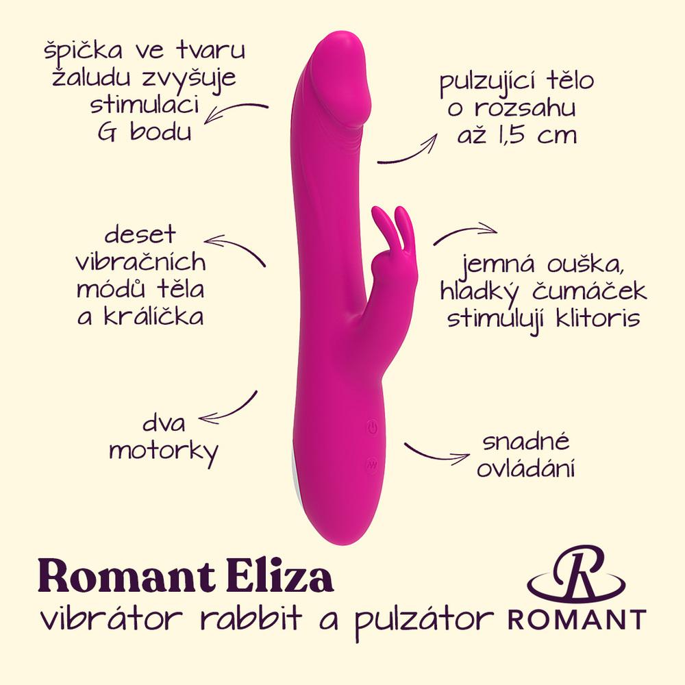 Romant Eliza pulzátor a vibrátor rabbit 2v1 růžový - Image 2