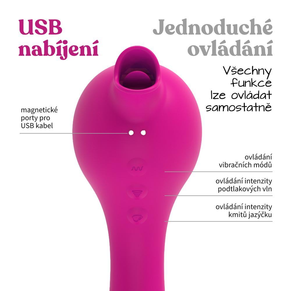 Romant Tern podtlakový stimulátor klitorisu 3v1 růžový - Obrázek 4