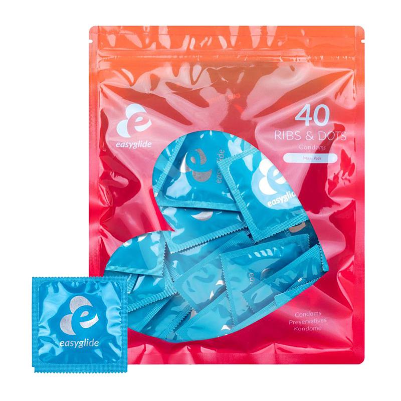 Levně EasyGlide Ribs and Dots kondomy 40 ks